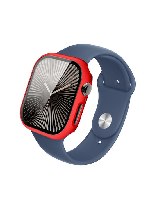 Carcasă cu folie integrată Imak pentru Apple Watch Series 10 46mm Roșu