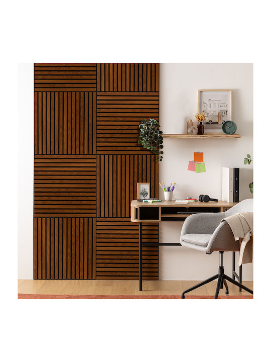 3D Πάνελ Τοίχου από MDF Βιδωτό / με Κόλλα A-s Colva Καφέ 60x60εκ.