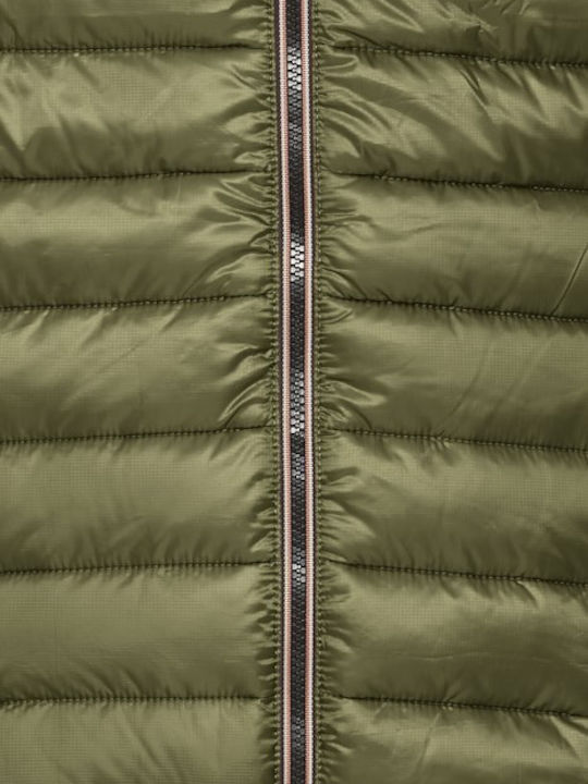 Sleeveless Jacket Puffer Khaki