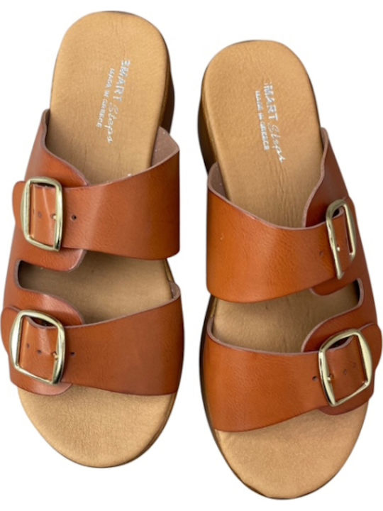 Women's Flat Sandals Flatforms Tabac Brown GY-07996-7-3