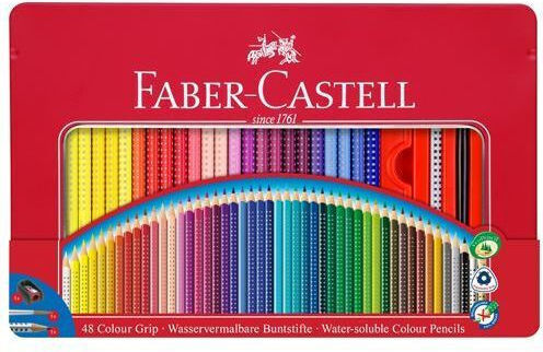 Faber-Castell Colour Grip Pencils Farbstift-Set Aquarell in einer Box 48Stück Packung von 1 Verpackungen