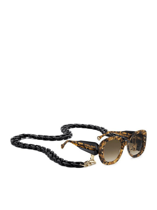 Carolina Herrera Women's Sunglasses with Brown Tartaruga Plastic Frame and Brown Gradient Lens HER 0254/S 086/HT