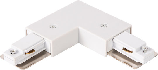 Conector L Track cu 1 circuit alb + Alimentare centrală
