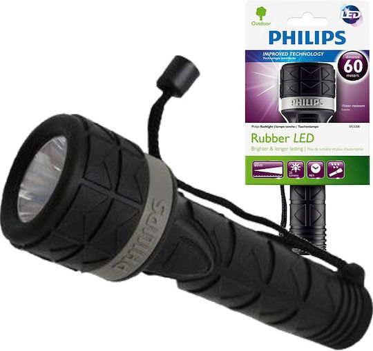 Philips Rubber Φακός Κατάδυσης LED με Φωτεινότητα 25lm για Βάθος έως 60m
