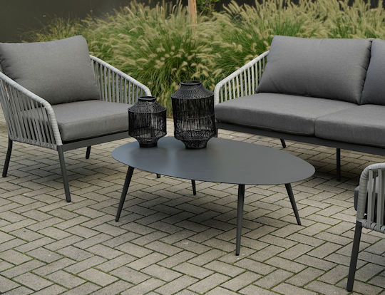 Garten- und Outdoor-Möbelsets Wohnzimmer Typsatz 4 Stück Grau mit Kissen Garten- und Outdoor-Möbelsets Wohnzimmer Typsatz 4 Stück Grau mit Kissen