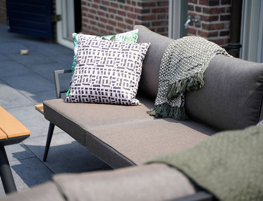 Arezzo 3-Piece Outdoor Living Room Set Gray with Pillows