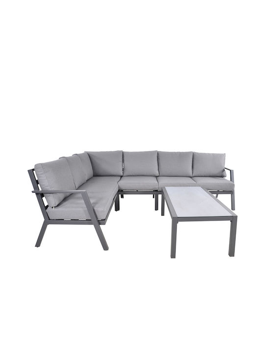 Garten- und Outdoor-Möbelsets Marah 2 Stück Grau mit Kissen