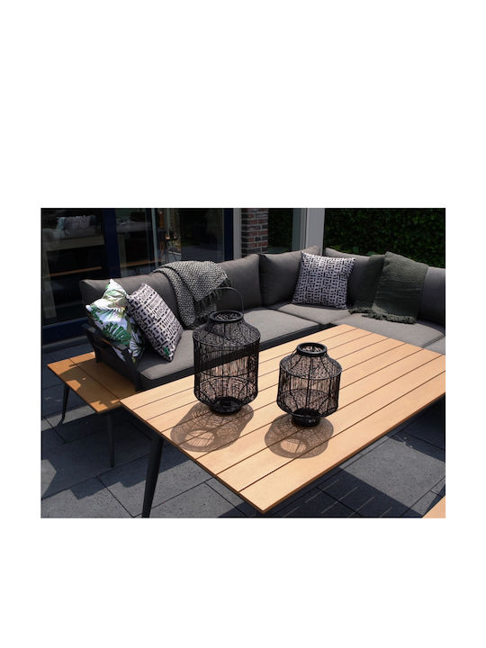 Set Cameră De Zi Pentru Exterior Arezzo 3 Piese Gri Cu Perne