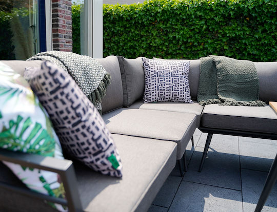 Arezzo 3-Piece Outdoor Living Room Set Gray with Pillows