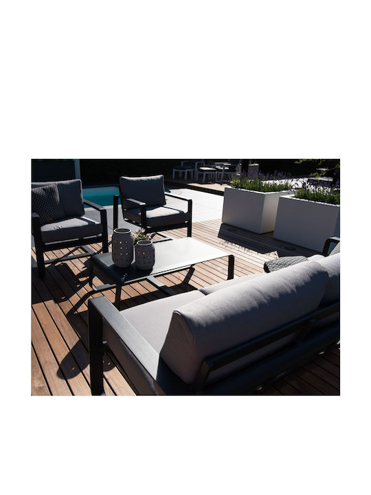 Garten- und Outdoor-Möbelsets Amalf 4 Stück Aluminium mit Kissen