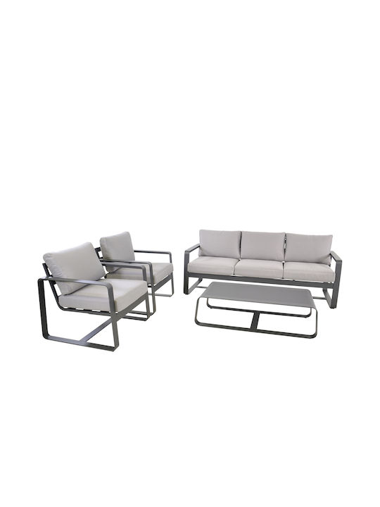 Garten- und Outdoor-Möbelsets Amalf 4 Stück Aluminium mit Kissen