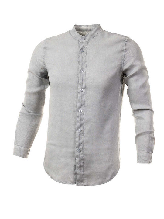 Langärmlig Leinen Hemd Gray