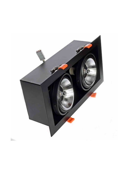 Eko Light Χωνευτό Σποτ με Ντουί GU10 Μαύρο 1τμχ