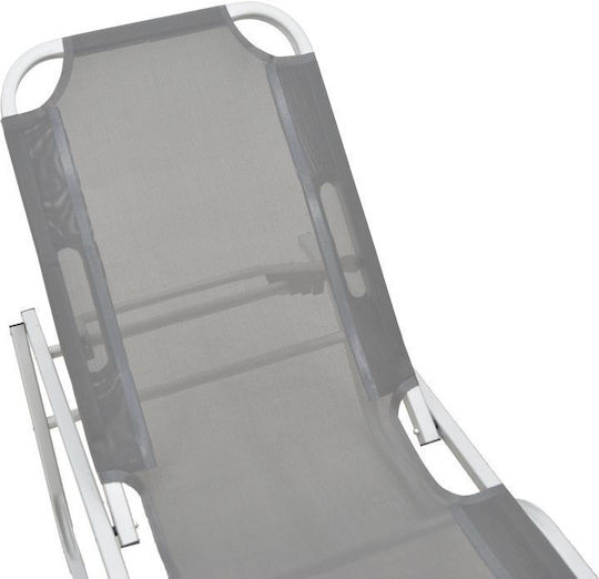 Pakketo Dessie Șezlong De Plajă Gri Din Aluminiu 56x188x30cm