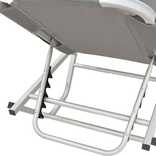 Pakketo Dessie Șezlong De Plajă Gri Din Aluminiu 56x188x30cm