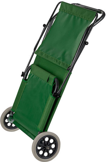 Muhler Foldable Steel Beach Sunbed Green with Shader 147x52x24cm