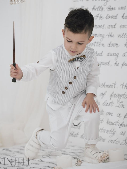 Vinteli Baptism Suit with Vest for Boys Gray