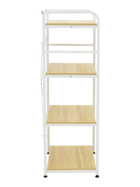 Pakketo Depo Floor Bathroom Shelf Metallic 60x40x120cm White