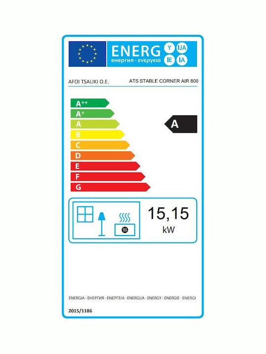 Thermiki Ats Stable Air Corner 800 Kaminofen Holz Warmluft 15.15kW Linke Ecke mit Schranktüren