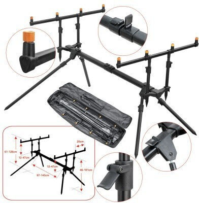 Baracuda Rp10 Rod Pod 4 Rods Black