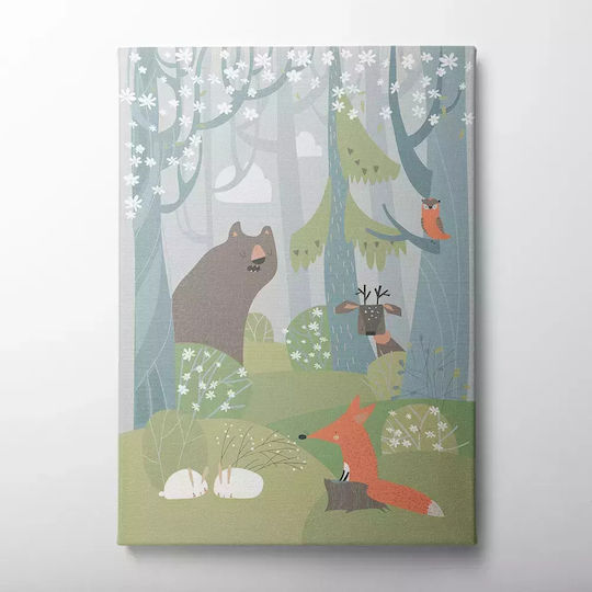 Kids Wall Art Animals in the Forest 80x120cm