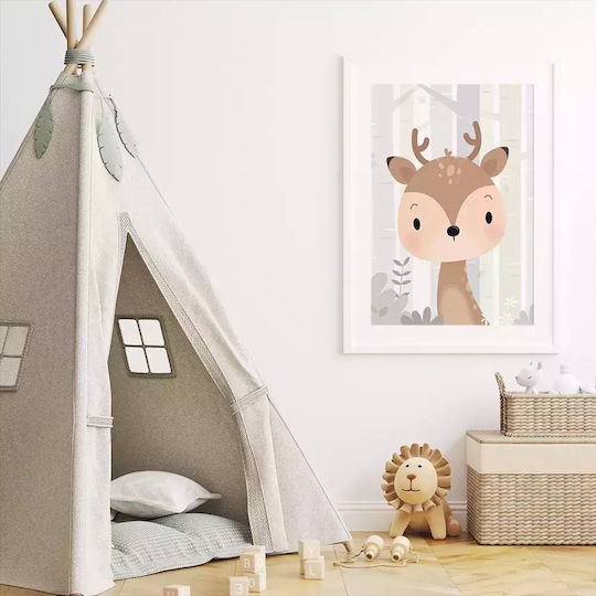 Kids Framed Wall Painting Reindeer 32x23cm
