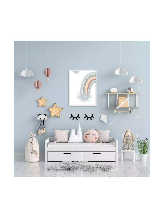 Kids Framed Wall Painting Blue Rainbow 30x40cm