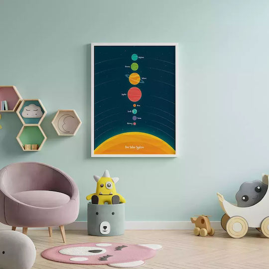 Kids Framed Wall Painting Solar System 30x40cm