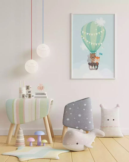 Kids Framed Wall Painting Hot air balloon 30x40cm