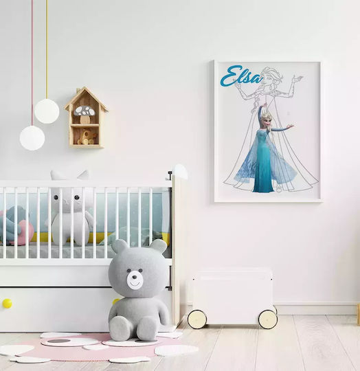 Παιδικό Κάδρο Princess Elsa από Ξύλο 21x30εκ.
