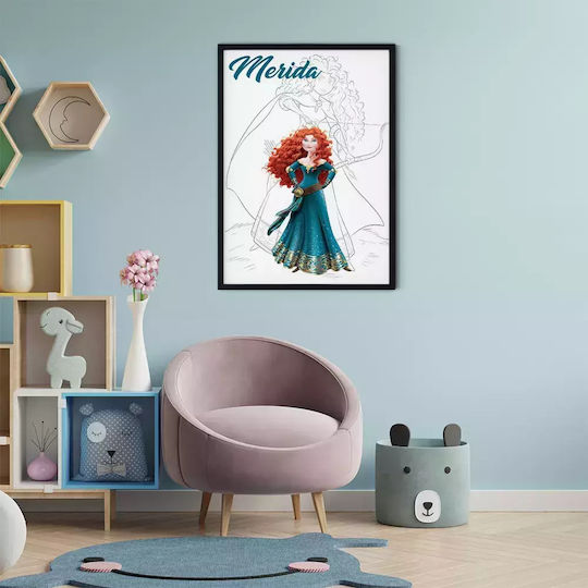 Kids Framed Wall Painting Princess Merida 30x40cm