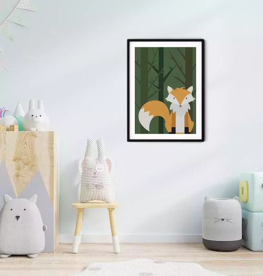 Kids Framed Wall Painting Fox 30x40cm