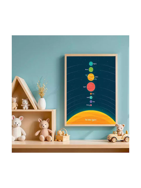 Kids Framed Wall Painting Solar System 30x40cm