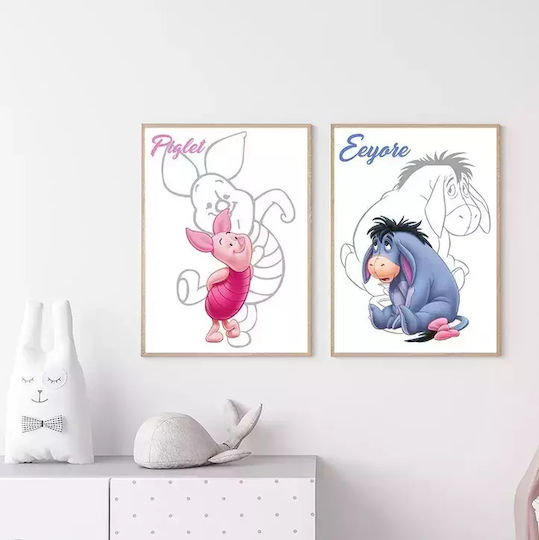 Παιδικό Κάδρο Eeyore με Λευκή Κορνίζα από Πλαστικό 21x30εκ.