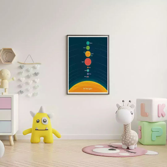 Kids Framed Plastic Wall Painting Solar System 21x30cm
