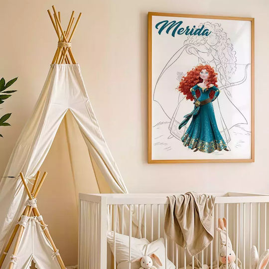 Kids Framed Plastic Wall Painting Princess Merida 21x30cm