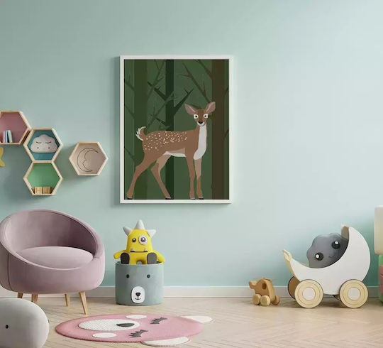 Kids Framed Plastic Wall Painting Reindeer 21x30cm