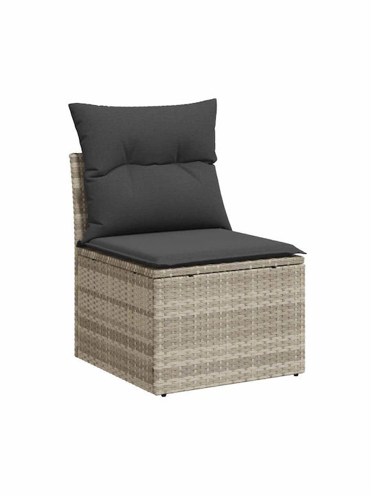 Two-Seater Outdoor Rattan Sofa With Cushions 55x55x69cm