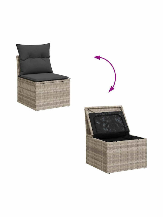 Two-Seater Outdoor Rattan Sofa with Cushions 55x55x69cm
