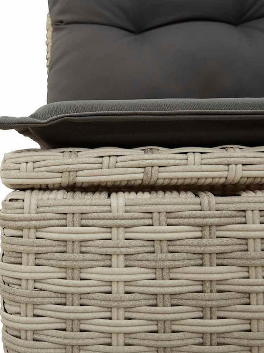 Two-Seater Outdoor Rattan Sofa with Cushions 55x55x69cm