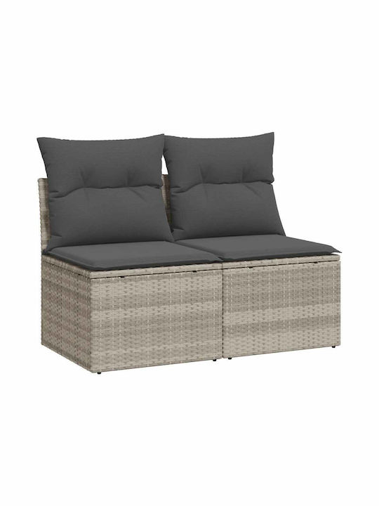 Two-Seater Outdoor Rattan Sofa With Cushions 55x55x69cm