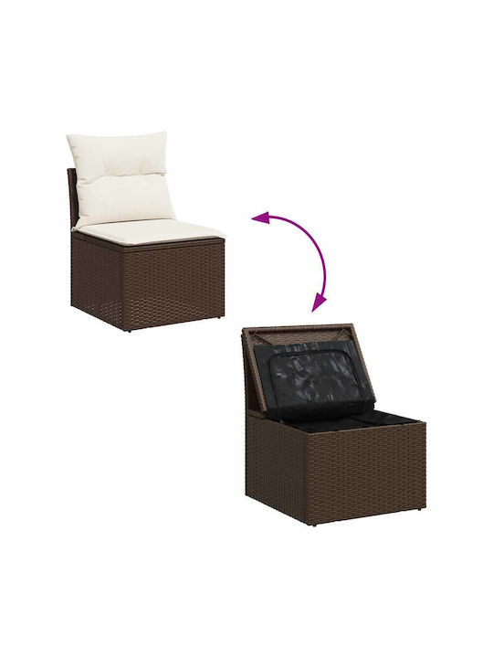 Two-Seater Outdoor Sofa Rattan with Cushions 55x55x69cm