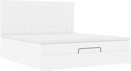 Κρεβάτι King Size με Στρώμα 180x200cm Λευκό Κρεβάτι King Size με Στρώμα 180x200cm Λευκό