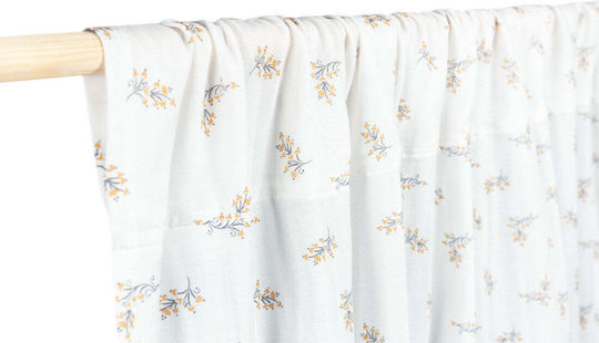 Nobodinoz Utopia Flore White Window Curtain with Tunnel 280x146cm
