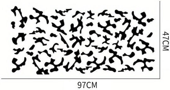 Set 2 Adhesive Tuning Stickers In Two Colors "paint Stains" Design Size 97 X 47 Cm Color Black + White
