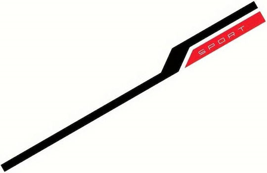 Self-Adhesive Tuning Sticker Set In Two Colours Model "Hood Stripes V3" Size 130 X 10 Cm Colour Black + Red