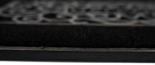 Sdim Fußmatte aus Kokosnussfasern mit rutschfester Unterlage Mathara 001 Welcome Black 45x75cm Dicke 15mm