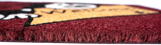 Sdim Fußmatte aus Kokosnussfasern mit rutschfester Unterlage Ruco Print 414 Welcome Dog Bordeaux-Black 40x60cm Dicke 15mm