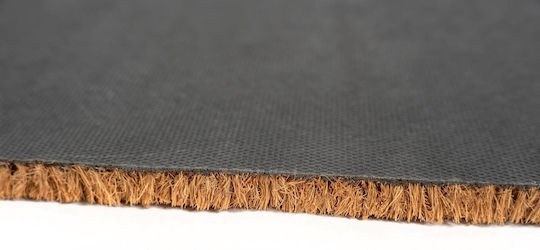 Sdim Entrance Mat made of Coir with Anti-slip Backing Dog Beige-Black 45x75cm Thickness 15mm