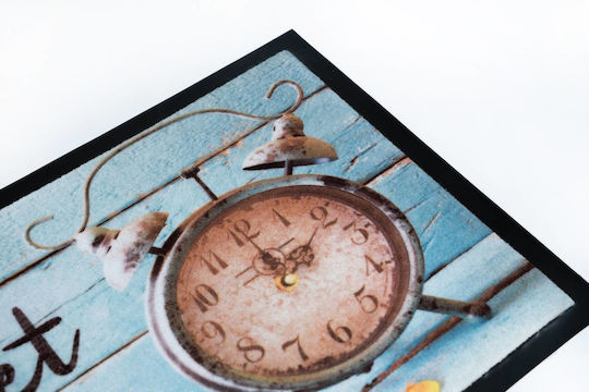Sdim Fußmatte Teppich mit rutschfester Unterlage 057 Home Sweet Home Clock 45x75cm